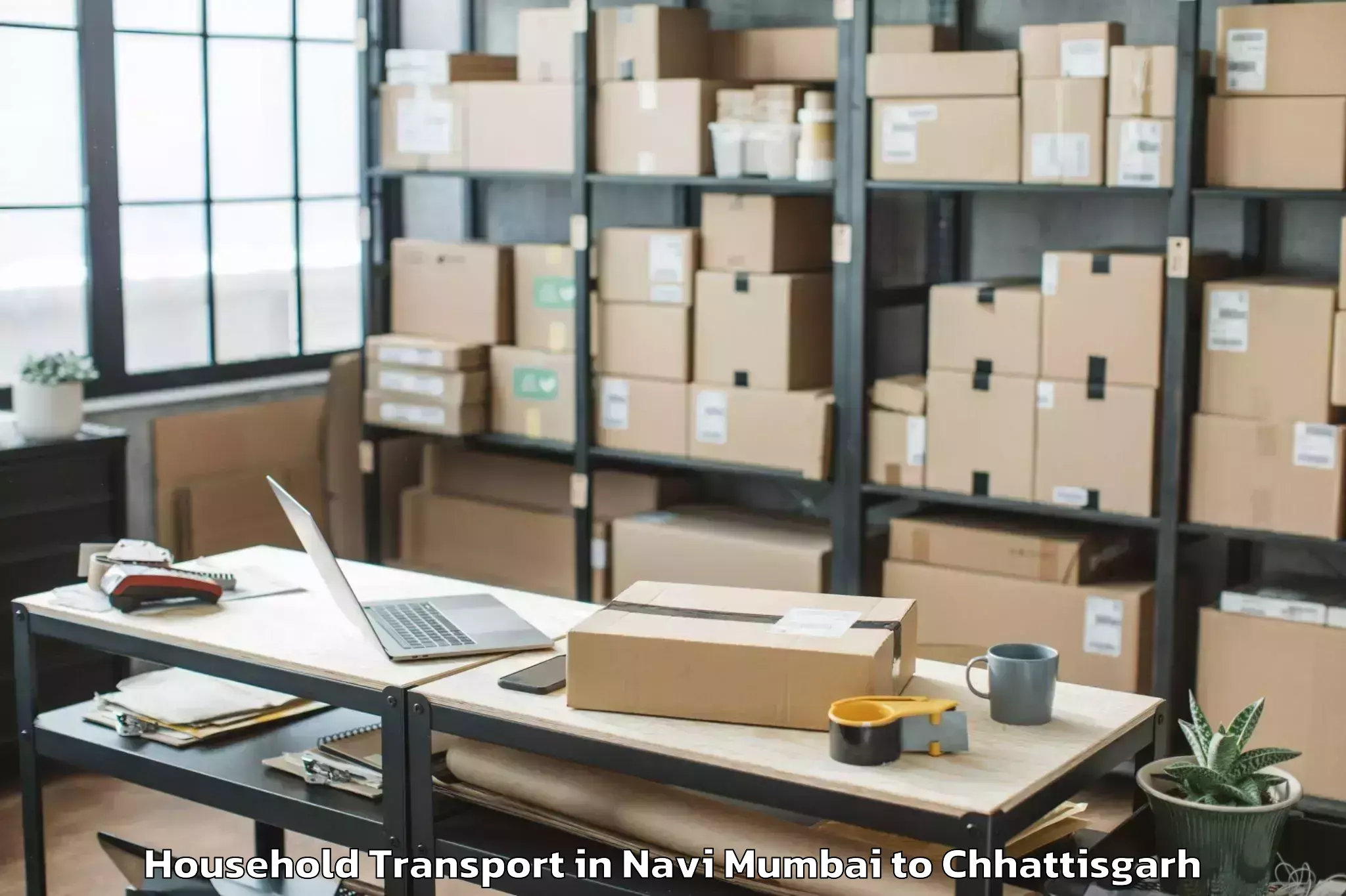 Affordable Navi Mumbai to Kunkuri Household Transport